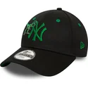 new-era-new-york-yankees-mlb-9forty-justerbar-svart-bojd-keps-med-gront-dinosaurielogotyp-for-barn