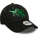 new-era-new-york-yankees-mlb-9forty-justerbar-svart-bojd-keps-med-gront-dinosaurielogotyp-for-barn