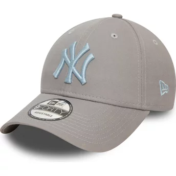 New Era Böjd Brätta Blå Logotyp 9FORTY League Essential New York Yankees MLB Grå Justerbar Keps