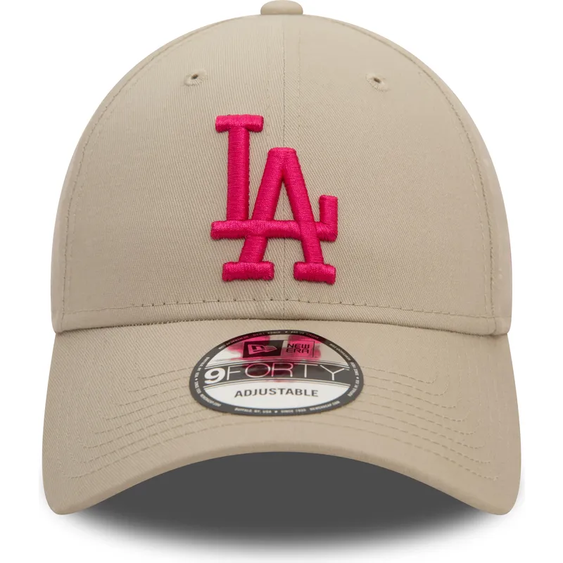 kepsar-curva-beige-justerbart-band-rosa-9forty-league-essential-fran-los-angeles-dodgers-mlb-av-new-era