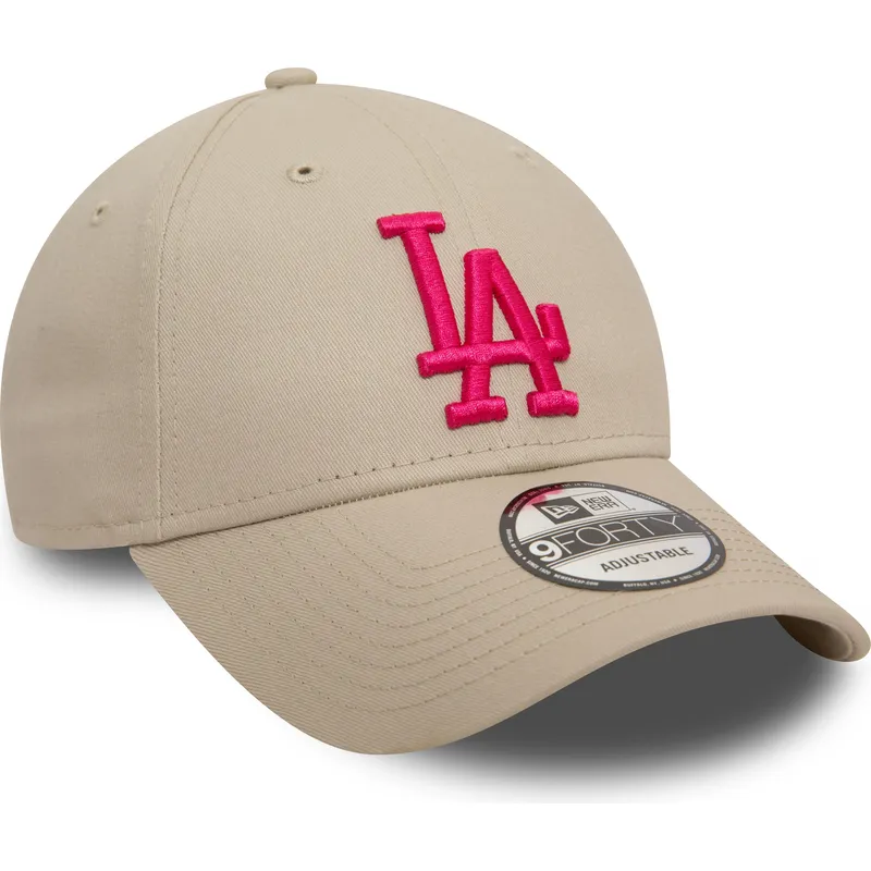 kepsar-curva-beige-justerbart-band-rosa-9forty-league-essential-fran-los-angeles-dodgers-mlb-av-new-era