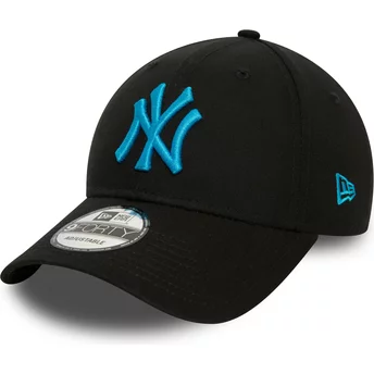 New Era Böjd Brätta Blå Logo 9FORTY League Essential New York Yankees MLB Svart Justerbar Keps