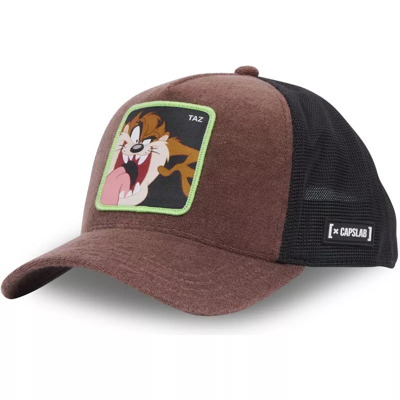 capslab-tasmanian-devil-taz3-ct-looney-tunes-brown-and-black-trucker-hat