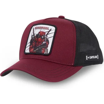 capslab-deadpool-bad1-marvel-comics-vinrod-och-svart-truckerkeps