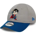 justerbar-gra-och-bla-bojd-keps-for-pojke-superman-dc-comics-hero-fran-new-era