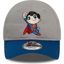 justerbar-gra-och-bla-bojd-keps-for-pojke-superman-dc-comics-hero-fran-new-era