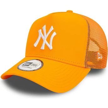 New Era A Frame League Essential New York Yankees MLB Orange Trucker Keps