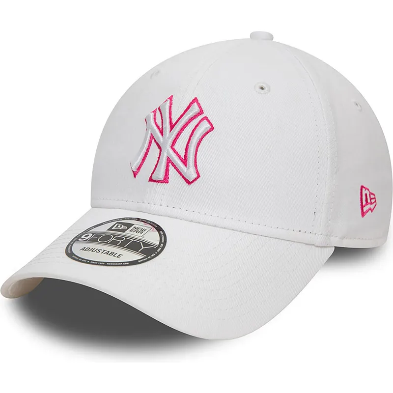 new-era-new-york-yankees-mlb-9forty-team-outline-vit-justerbar-bojd-keps-med-rosa-logotyp