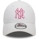 new-era-new-york-yankees-mlb-9forty-team-outline-vit-justerbar-bojd-keps-med-rosa-logotyp