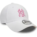 new-era-new-york-yankees-mlb-9forty-team-outline-vit-justerbar-bojd-keps-med-rosa-logotyp
