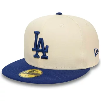 New Era Flat Brim 59FIFTY Teamfärg Los Angeles Dodgers MLB Beige och Blå Fitted Keps