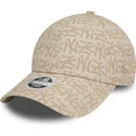 bojd-beige-justerbar-keps-for-dam-9forty-monogram-fran-new-york-yankees-mlb-av-new-era