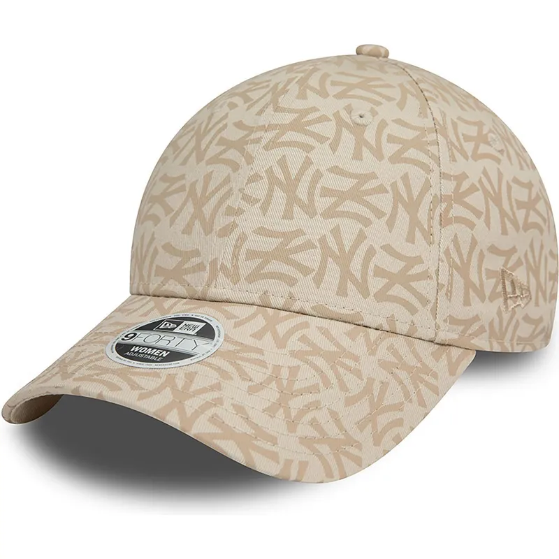 bojd-beige-justerbar-keps-for-dam-9forty-monogram-fran-new-york-yankees-mlb-av-new-era