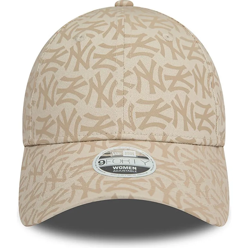 bojd-beige-justerbar-keps-for-dam-9forty-monogram-fran-new-york-yankees-mlb-av-new-era