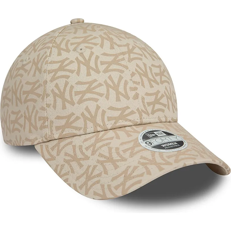 bojd-beige-justerbar-keps-for-dam-9forty-monogram-fran-new-york-yankees-mlb-av-new-era