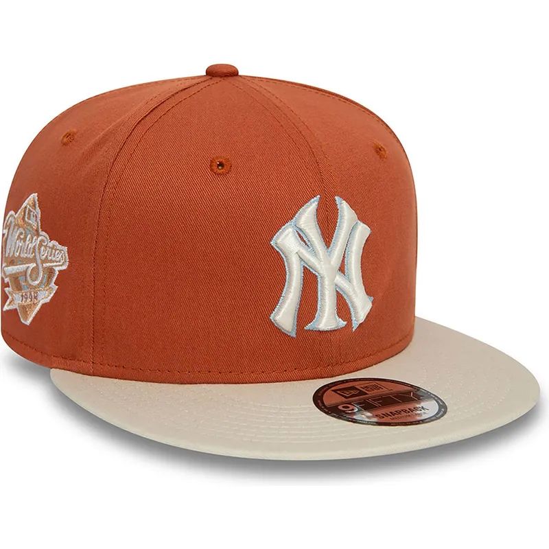 platt-brun-och-beige-snapback-keps-9fifty-patch-new-york-yankees-mlb-fran-new-era