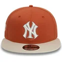 platt-brun-och-beige-snapback-keps-9fifty-patch-new-york-yankees-mlb-fran-new-era