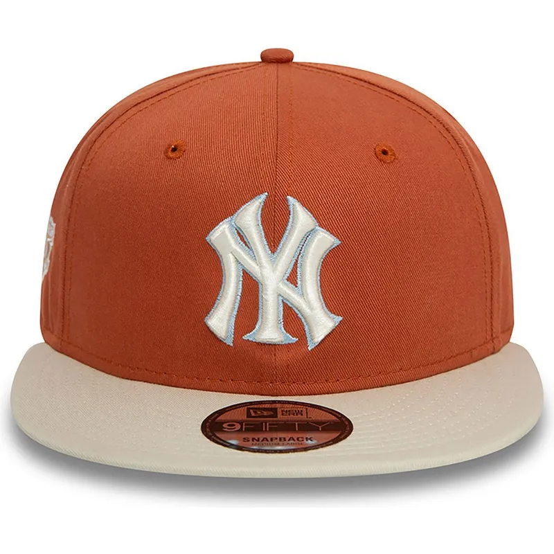platt-brun-och-beige-snapback-keps-9fifty-patch-new-york-yankees-mlb-fran-new-era