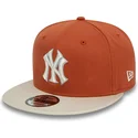 platt-brun-och-beige-snapback-keps-9fifty-patch-new-york-yankees-mlb-fran-new-era