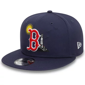 New Era Flat Brim 9FIFTY Sommarikon Boston Red Sox MLB Marinblå Snapback Keps