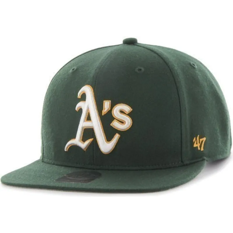 kepsar-plana-gron-snapback-fran-oakland-athletics-mlb-av-47-brand