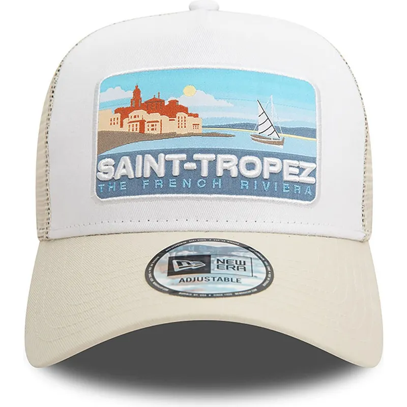 kepsar-curva-beige-snapback-a-frame-summer-fran-saint-tropez-ciudades-y-playas-av-new-era