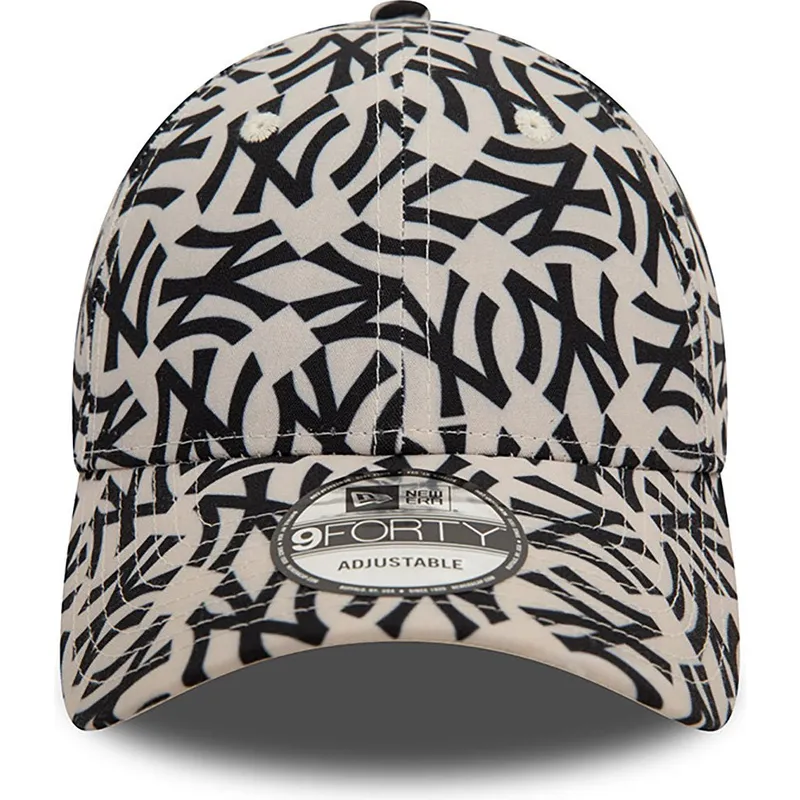 justerbar-beige-och-svart-9forty-monogram-new-york-yankees-mlb-keps-fran-new-era