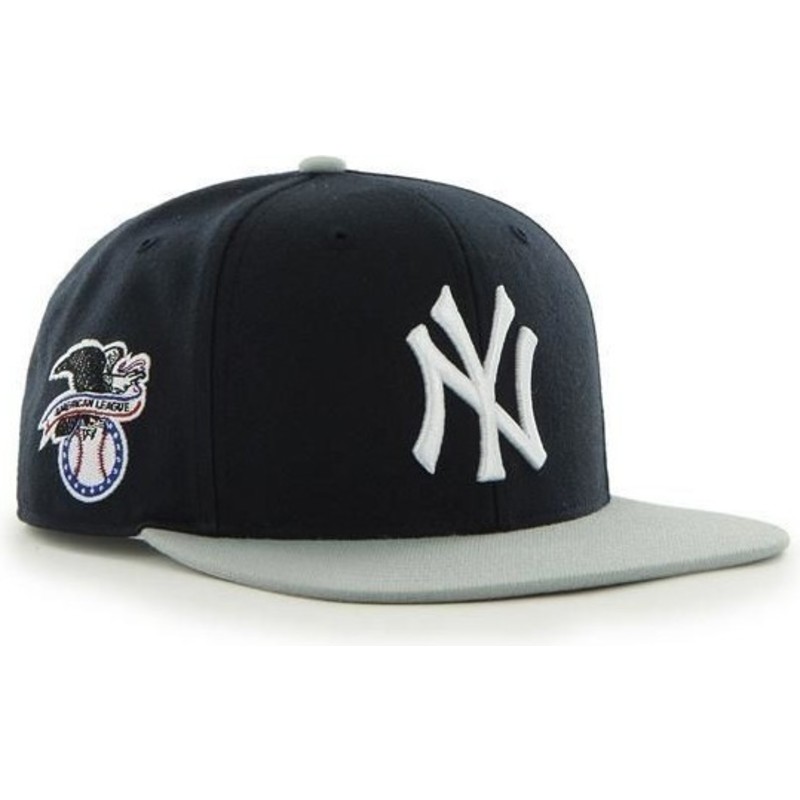 47-brand-flat-brim-grey-brimnew-york-yankees-mlb-sure-shot-black-snapback-cap