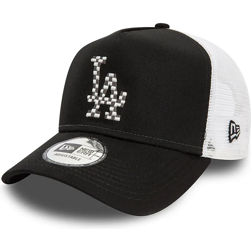 svart-och-vit-trucker-keps-a-frame-seasonal-infill-fran-los-angeles-dodgers-mlb-av-new-era