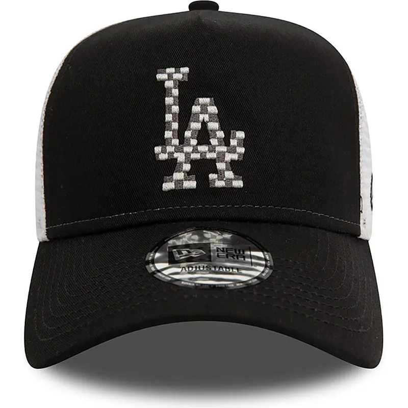 svart-och-vit-trucker-keps-a-frame-seasonal-infill-fran-los-angeles-dodgers-mlb-av-new-era