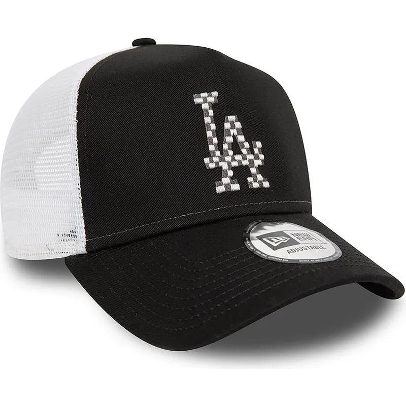 svart-och-vit-trucker-keps-a-frame-seasonal-infill-fran-los-angeles-dodgers-mlb-av-new-era