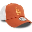 brun-och-vit-trucker-keps-a-frame-seasonal-infill-fran-los-angeles-dodgers-mlb-av-new-era