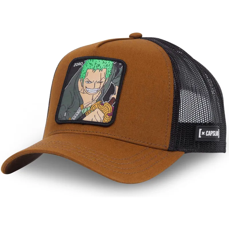 brun-och-svart-roronoa-zoro-zor1-ct-one-piece-truckerkeps-fran-capslab