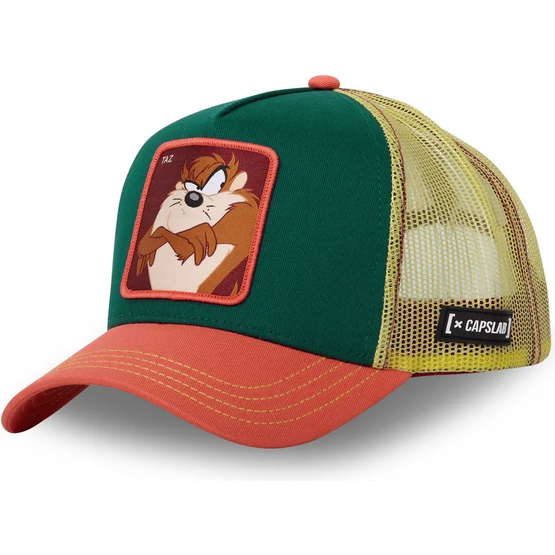 capslab-looney-tunes-taz2-tasmanian-devil-gron-gul-och-orange-truckerkeps