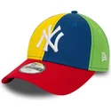 new-era-new-york-yankees-mlb-9forty-block-justerbar-flerfargad-bojd-keps-for-barn