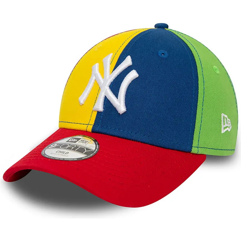 bojd-flerfargad-justerbar-keps-for-barn-9forty-block-new-york-yankees-mlb-fran-new-era