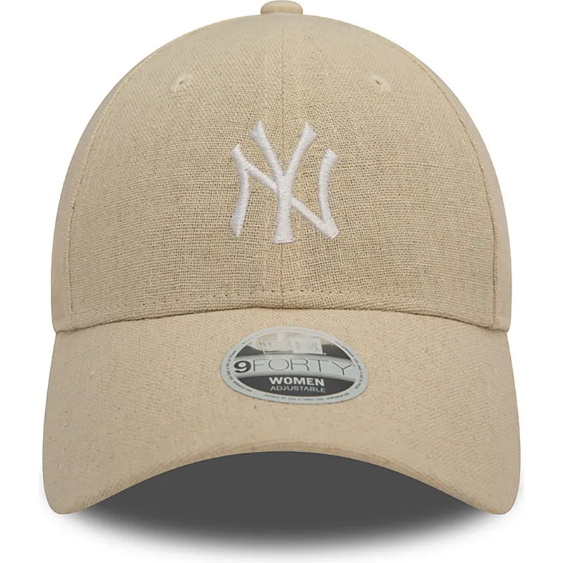 bojd-beige-justerbar-keps-for-dam-9forty-linen-fran-new-york-yankees-mlb-av-new-era
