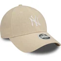 bojd-beige-justerbar-keps-for-dam-9forty-linen-fran-new-york-yankees-mlb-av-new-era