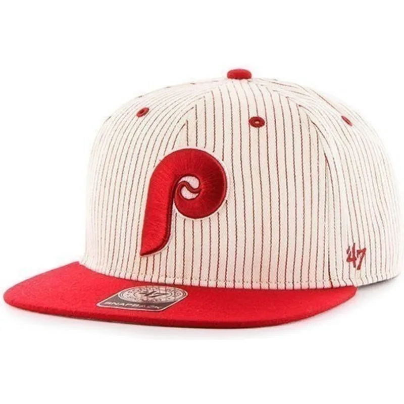 kepsar-plana-vit-snapback-rayas-rojas-fran-philadelphia-phillies-mlb-av-47-brand kepsar-plana-vit-snapback-rayas-rojas-fran-philadelphia-phillies-mlb-av-47-brand