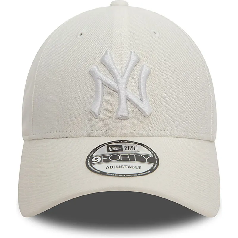 kepsar-curva-vit-justerbart-band-9forty-linen-fran-new-york-yankees-mlb-av-new-era