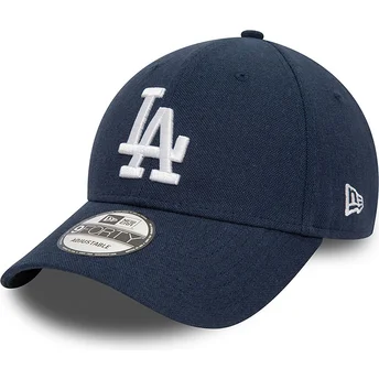 Justerbar marinblå 9FORTY Linen keps med böjd skärm Los Angeles Dodgers MLB från New Era