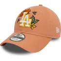 justerbar-brun-kurvkeps-9twenty-floral-los-angeles-dodgers-mlb-fran-new-era