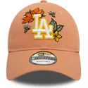 justerbar-brun-kurvkeps-9twenty-floral-los-angeles-dodgers-mlb-fran-new-era