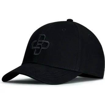 Justerbar svart böjd keps med svart logotyp Baseball Peach från Oblack
