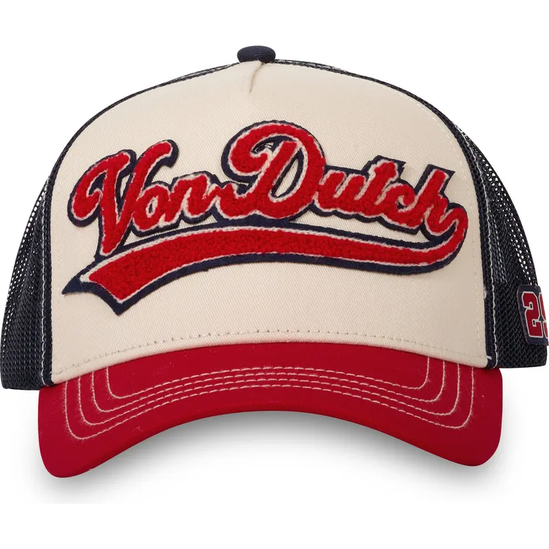 truckerkeps-beige-marinbla-och-rod-bas-fran-von-dutch