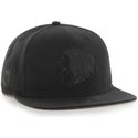 47-brand-flat-brim-black-logo-chicago-blackhawks-nhl-sure-shot-black-snapback-cap