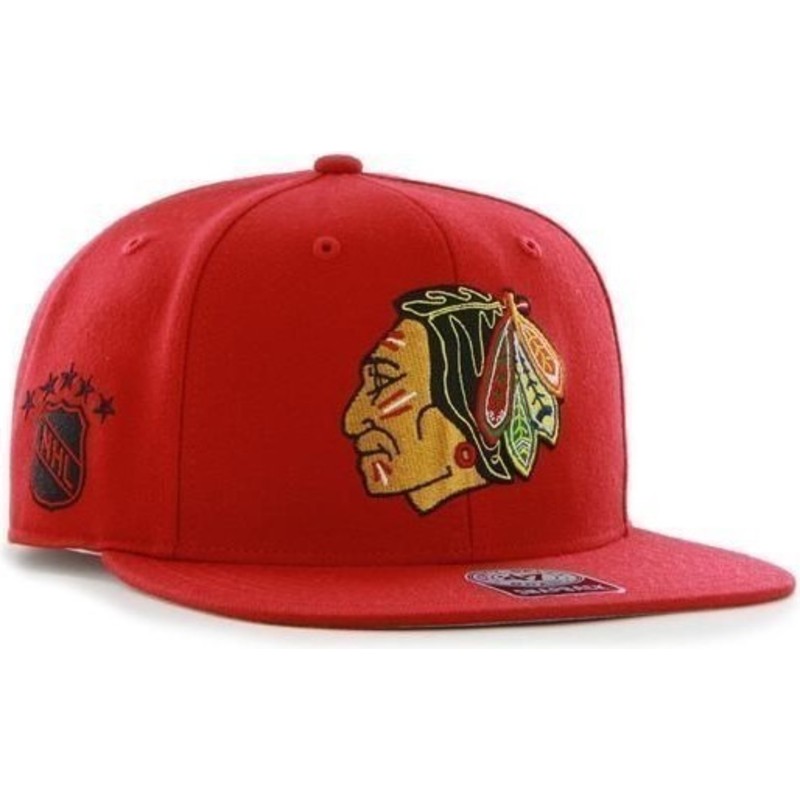 47-brand-flat-brim-chicago-blackhawks-nhl-sure-shot-red-snapback-cap