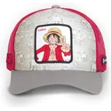 barnkeps-trucker-gra-och-rod-monkey-d-luffy-kidluf1-one-piece-fran-capslab