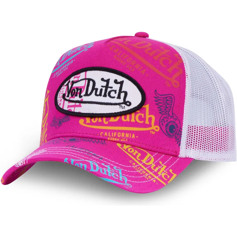rosa-och-vit-truckerkeps-le-fus-fran-von-dutch