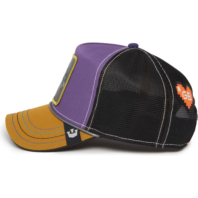 truckerkeps-lila-svart-och-brun-drake-boss-hammer-and-spike-insert-coin-vol2-the-farm-fran-goorin-bros